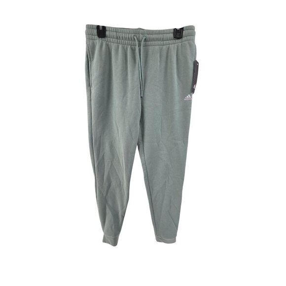 Adidas NWT Men's Athletic Jogger Sweatpants Elastic Wasitband Fleece Green z S - Picture 1 of 8